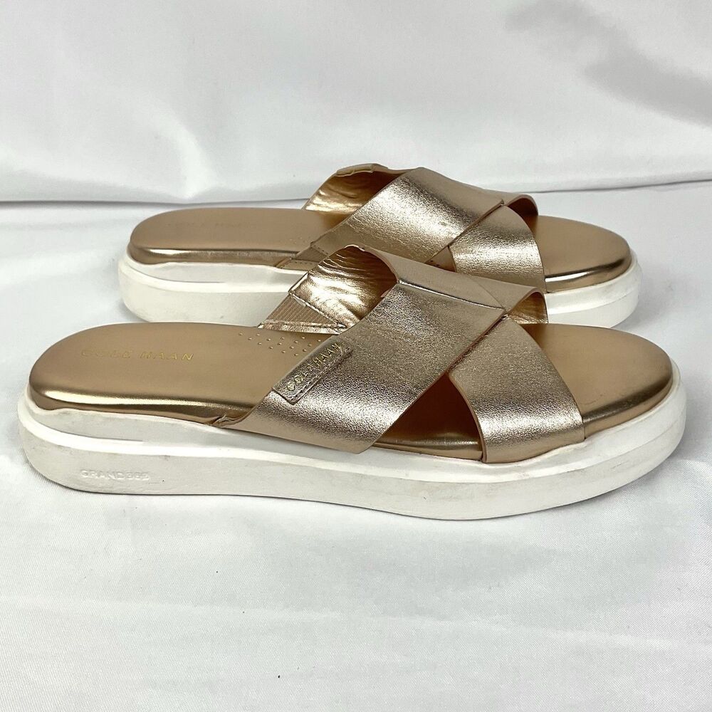 Cole Haan OriginalGrand Rose Gold Platform Slide Sandals Sz 7